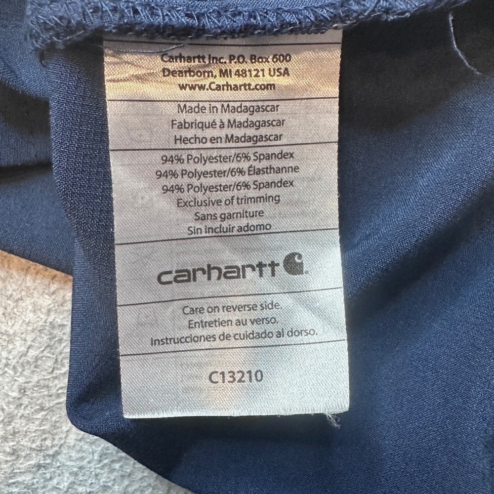 Carhartt Scrub Top Womens XS C13210 Force Modern Fit Navy Blue V-Neck Stretch - Picture 5 of 9